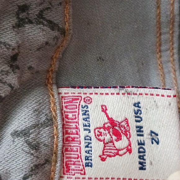 True Religion Halle jeans skinny leg jegging mid rise snakeskin animal gray 27 - Picture 7 of 9